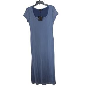See‎ You Next Monday Womens Size Large NWT Light Blue Mesh Dress Short Sleeve